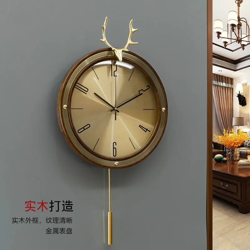 

Large Luxury Wall Clock Modern Design Wood Metal Gold Wall Watch Creative Pendulum Clocks Wall Home Decor Living Room Gift Ideas