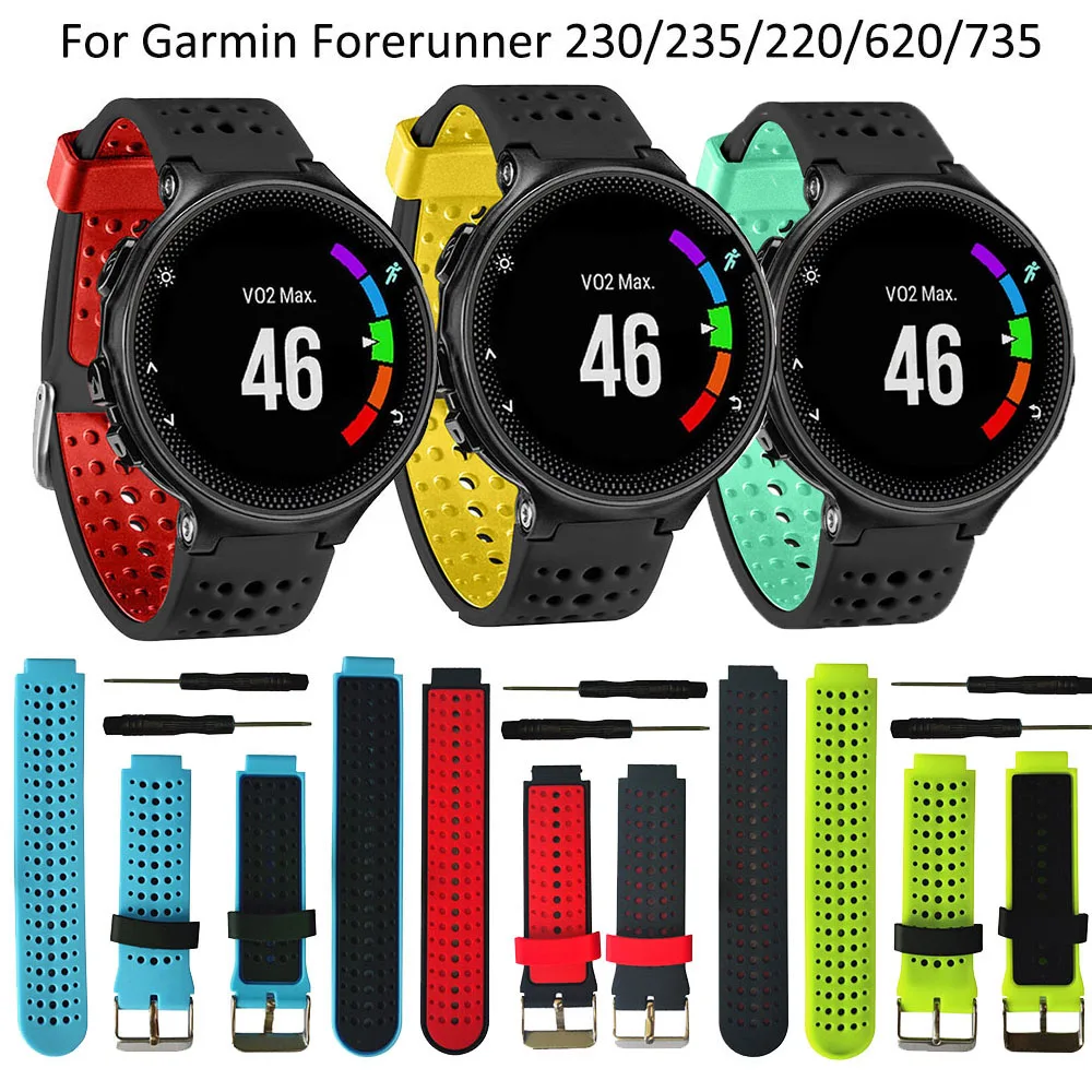 Мягкий силиконовый сменный ремешок для часов Garmin Forerunner 230 / 235 220 620 630 735 Smartwatch