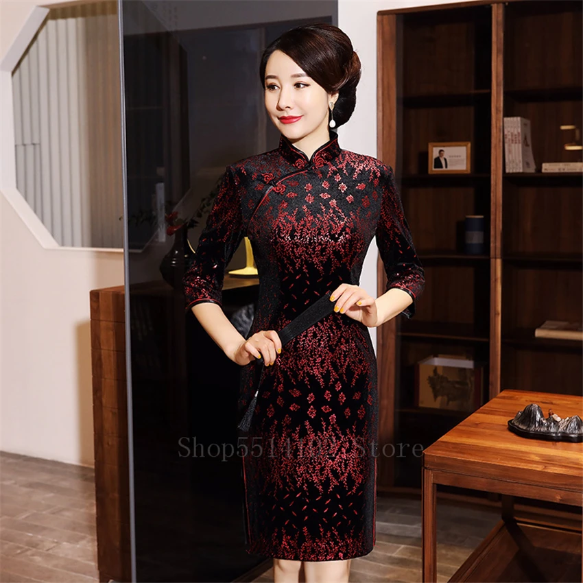 Китайское платье Ципао для женщин и девочек традиционное винтажное свадебное