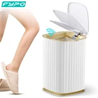 Умная мусорная корзина Fypo 15L, водонепроницаемая мусорная корзина с датчиком для ванной комнаты с крышкой, Автоматическая Индукционная мусорная корзина для туалета, кухни