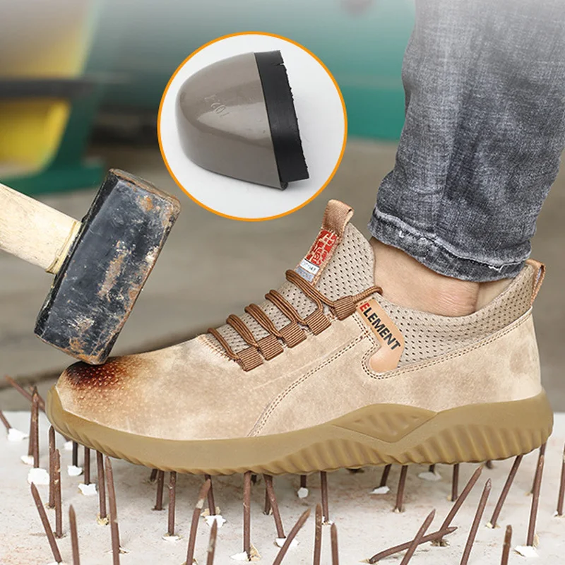 Юйсян Мужские кожаные туфли Удобная защитная обувь сапоги с пальцами Кепки