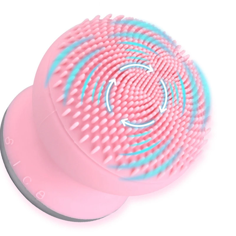 2 in 1 Mini Ultrasonic Skin Scrubber Face Electric Cleansing Brush Massage Machine Remover Pore Washing Vibratio |