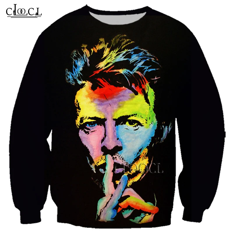 

HX Newest Fashion Men Women Rock Popular Singer David Bowie 3D Printed Sweatshirt Harajuku Streetwear Tracksuit Drop Shipping