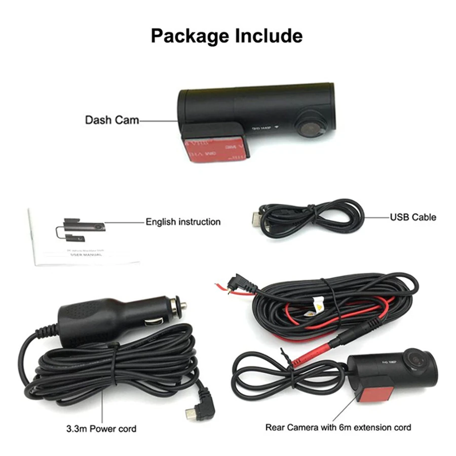 Мини видеорегистратор OLOPKY скрытый QHD Android 2K встроенный Wi Fi GPS 24 часа парковки 1440P