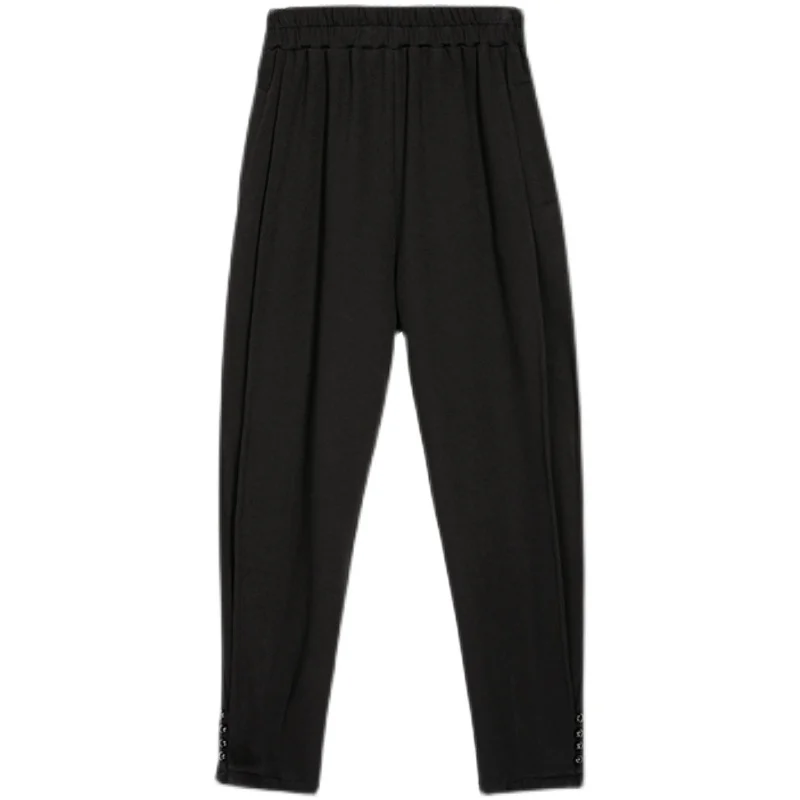 

SuperAen Spring New Solid Casual Elastic Thick Loose Streetwear Women Harem Pants