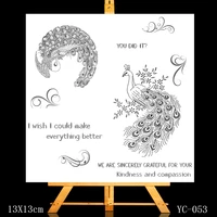 zhuoang noble peacock clear stampscard making holiday decorations for scrapbooking transparent stamps 1313cm