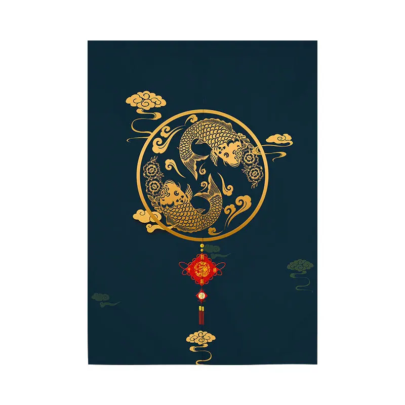 Китайская занавеска на дверь Koi карпы фэн шуй для спальни гостиной кухни японская
