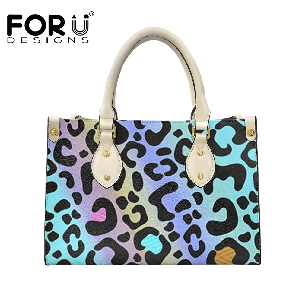 

FORUDESIGNS Gradient Leopard Printing Ladies Tote Bags Travel Top-Handle Bag Female Casual Handbags Big Size Messenger Bag New