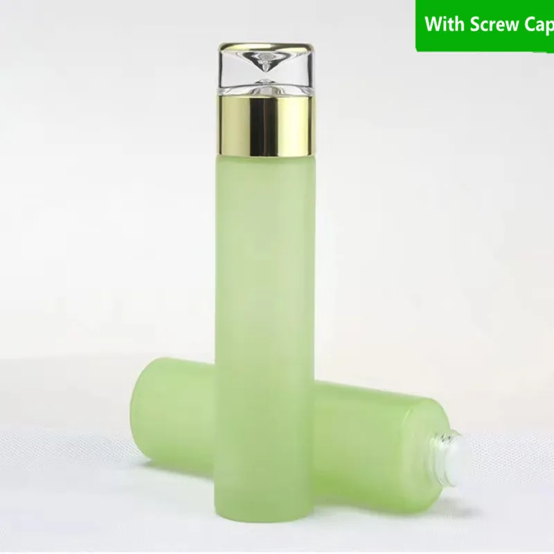 withscrewlid Роскошная зеленая стеклянная Косметическая банка 30 г для крема основа косметическая упаковка с золотой пластиковой крышкой пустые бутылки с распылителем - Цвет: withscrewlid