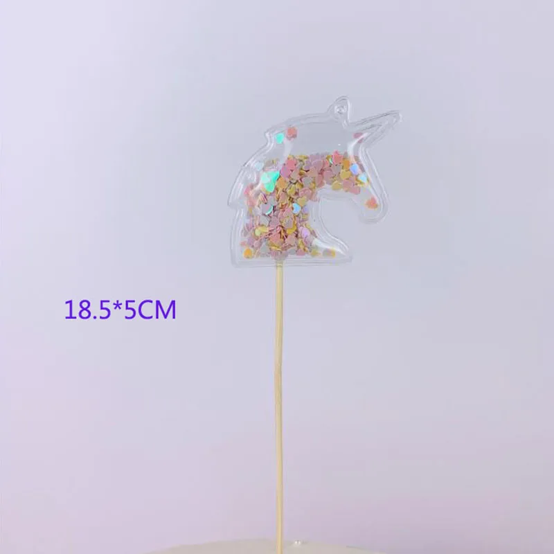 22 Bling Fairy PVC Cake Topper Unicorn Love Crown Cloud Shiny Flamingo Cupcake Topper for Wedding Birthday Party Cake Decorations - Цвет: 22
