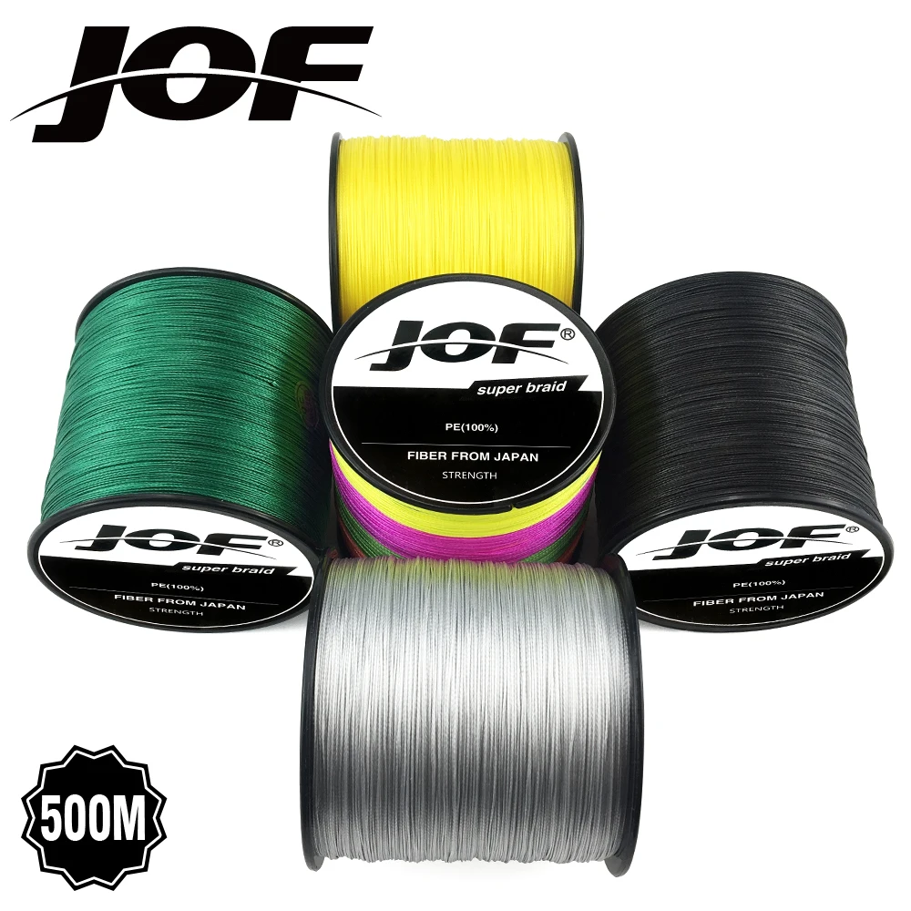 

500M Brand JOF Japan Multifilament 100% PE Braided 9 Strands 8 Strands 4 Strands Fishing Line 18LB to 100LB Free Shipping