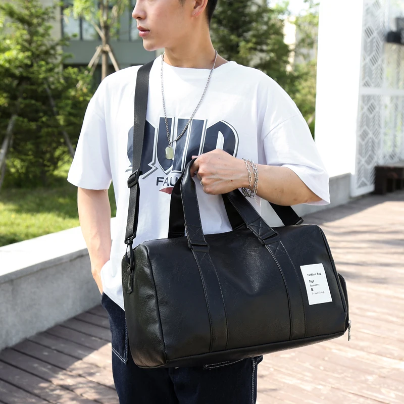 Новинка мужские и женские сумки ПУ водонепроницаемая портативная дорожная сумка