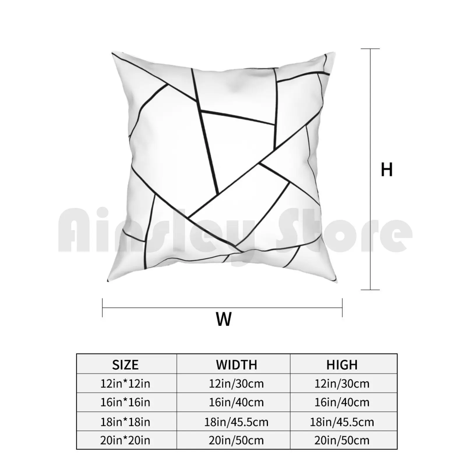 Черно-белая Геометрическая Гламурная Подушка #1 # Geo Decor художественная Чехол с