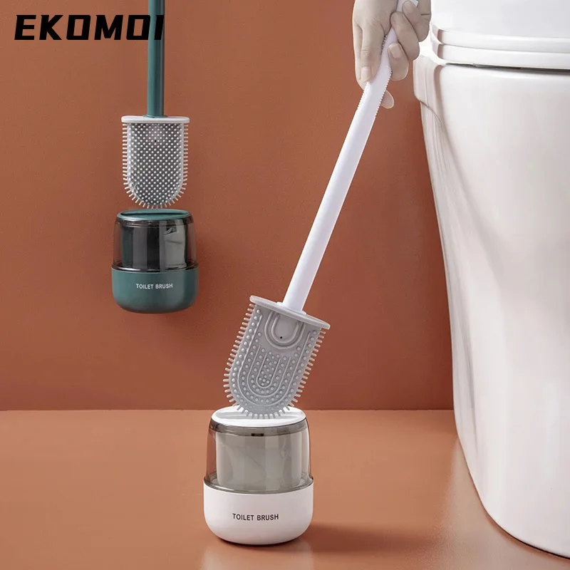 Маленькая силиконовая щетка для унитаза из ТПР с тыквой сливающаяся Настенная