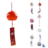 1pc japanese wind bell japan wind chimes handmade glass home garden office ornament furin home decors indoor window hanging