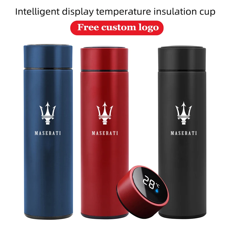 

500ml Portable Car Smart Thermos Bottle Temperature Display Cup for Maserati Levante Ghibli GranTurismo Gran Cabrio Quattroporte