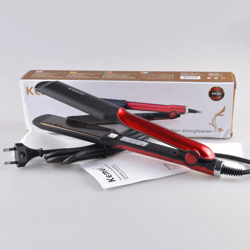 Kemei Профессиональный Выпрямитель для волос керамические утюги выпрямления щипцы