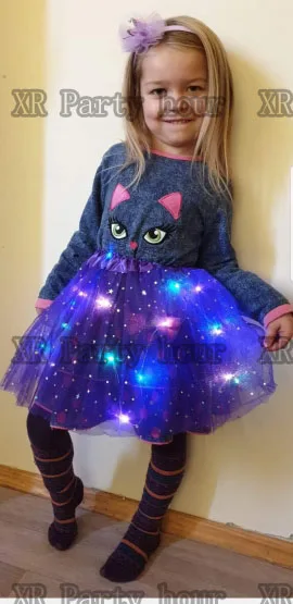 

Kerst Kids Bloem Meisje Ster Led Licht Rok Princess Party Tutu Tulle Pettiskirt Ballet Verjaardagscadeau Bruiloft Shngdn
