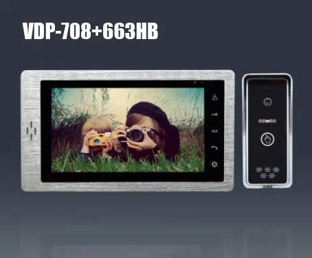VDP-708 and 663HB XinSiLu TFT монитор lcd цветной " ЖК-видео дверной звонок Домофон домашняя Безопасность Видео система монитор металлическая панель - Цвет: VDP-708 and 663HB