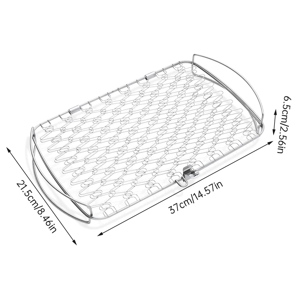 

Barbecue Grilling Basket Stainless Steel Folding BBQ Grill Net Portable Accessories Outdoor Camping Spring Fish Barbecue Tool
