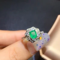 silver 925 ring jewellery natural emerald gemstones female rings for wedding party gifts ornaments wholesale