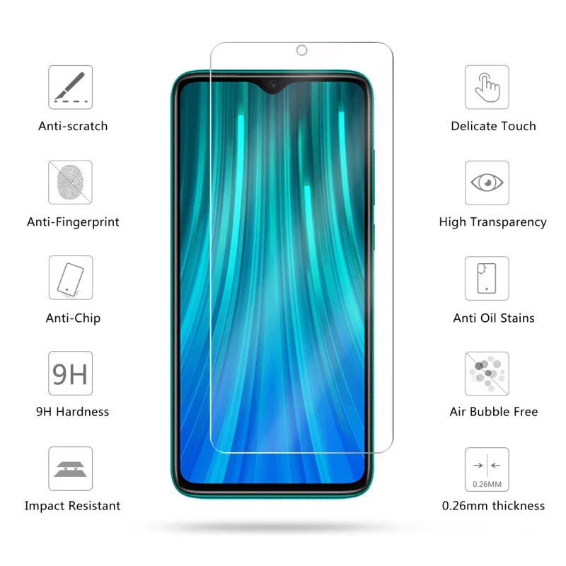 2 шт закаленное стекло для Xiaomi Redmi Note 8 Pro протектор экрана 9H Note8 защитная пленка из
