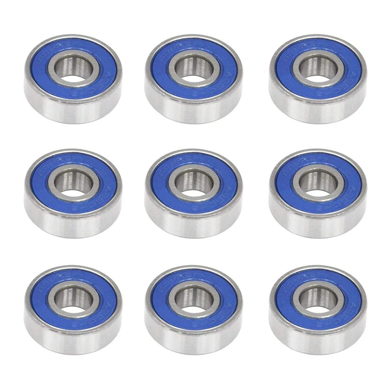 

16 x 608RS Skateboard Bearings - Frictionless ABEC 9 Roller Bearing for Skate boards