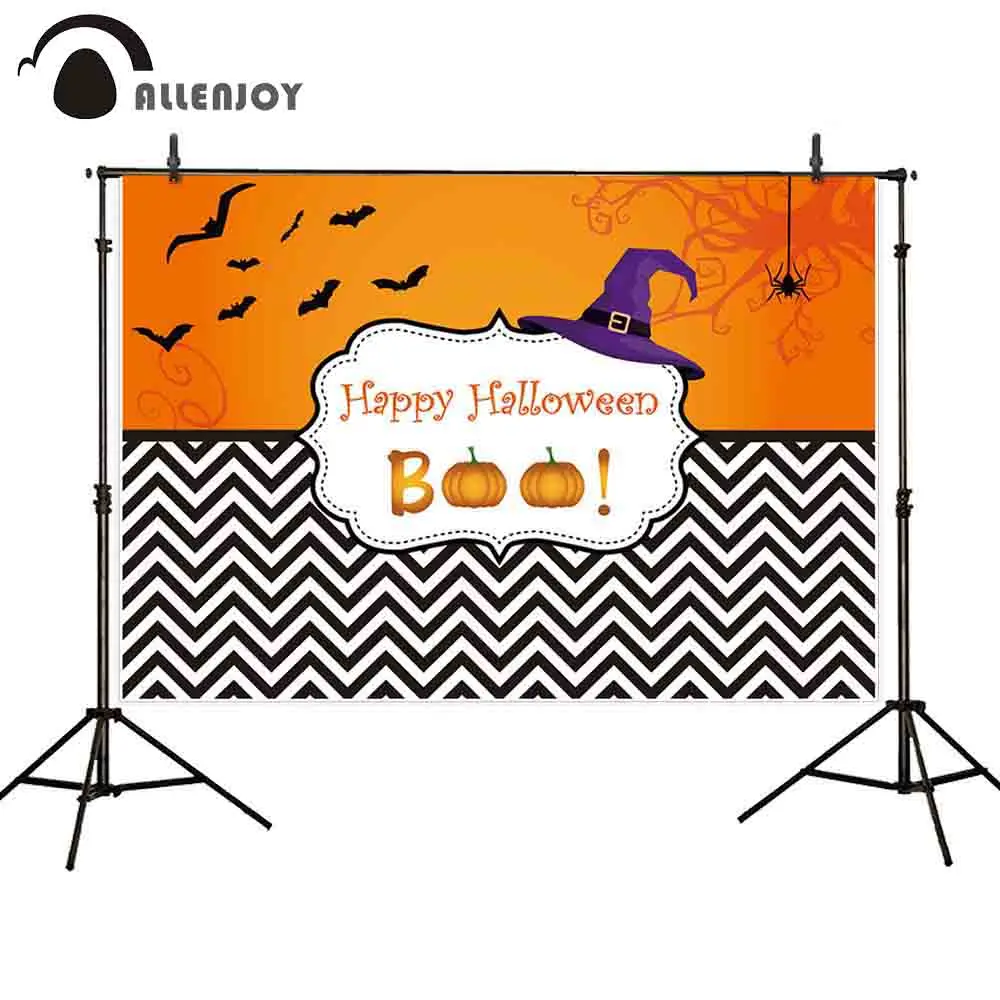 Allenjoy Счастливый Хэллоуин фоны летучая мышь волнистая Тыква Boo фоновые обои