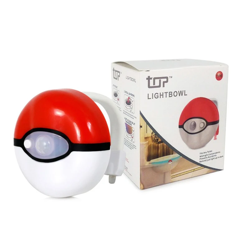 Светодиодный Туалет светильник PIR с присоской движения Сенсор ночника 8 цветов