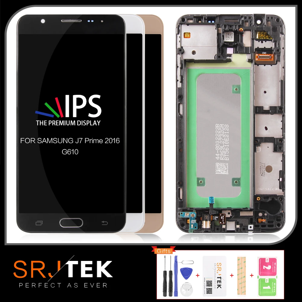 Оригинальный Для SAMSUNG Galaxy J7 Prime 2016 сенсорный ЖК экран с двумя отверстиями рамкой