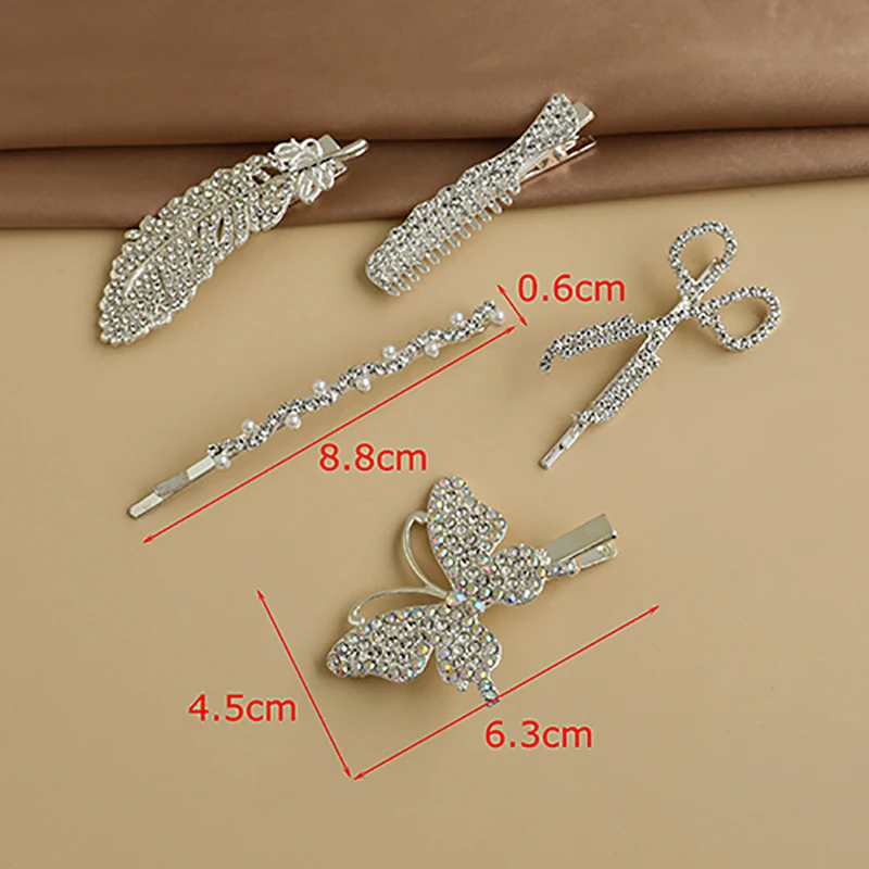 

ZHINI 5 шт./набор Серебряный цвет листья заколка для волос Свадебные аксессуары для волос 2021 простые очаровательные Стразы повязка на голову свадебная тиара