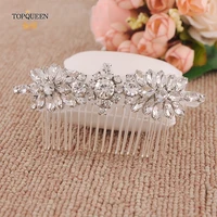 topqueen h49 handmade silver bridal hair comb with rhinestone and ctystal high quality wedding combs elegant headwear headpiece