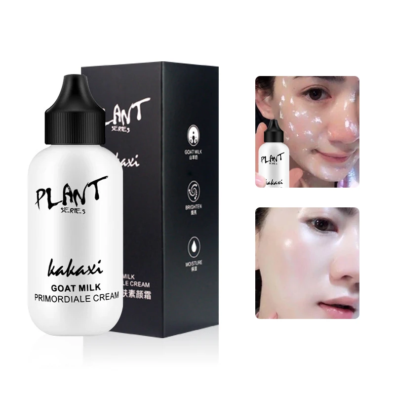 

Professional Lazy Face Foundation Cream Goat Milk Revitalizing Full Coverage Waterproof Makeup Base Brighten Cover Dark Circles