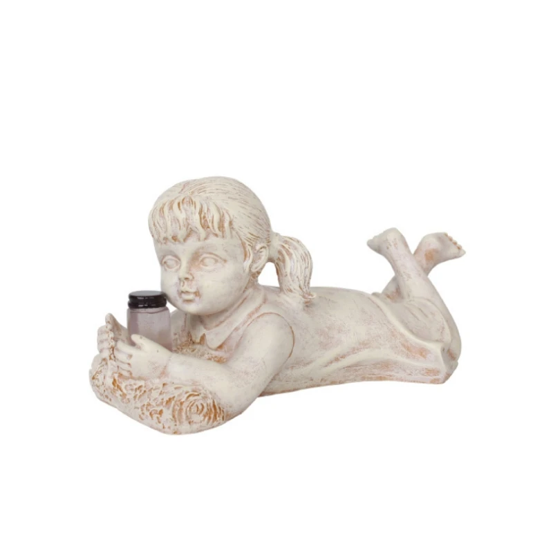 

Solar Sunshine Boy Girl Home Decoration Spot Wholesale Resin Crafts Desktop Ornament - Girl Gift