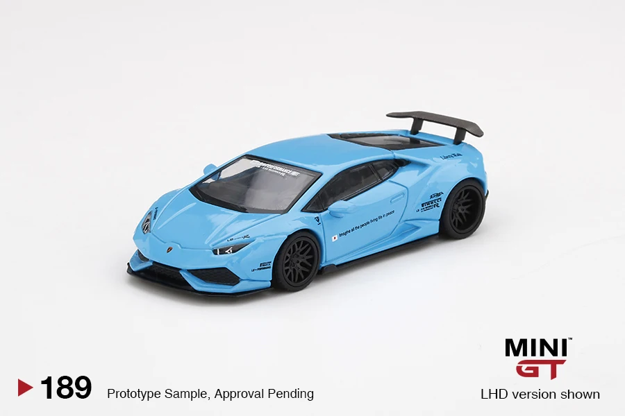 MINI GT 1:64 1/64 фунтов★Работает Ламбо хуракан вер. 1 светильник-голубая литая модель