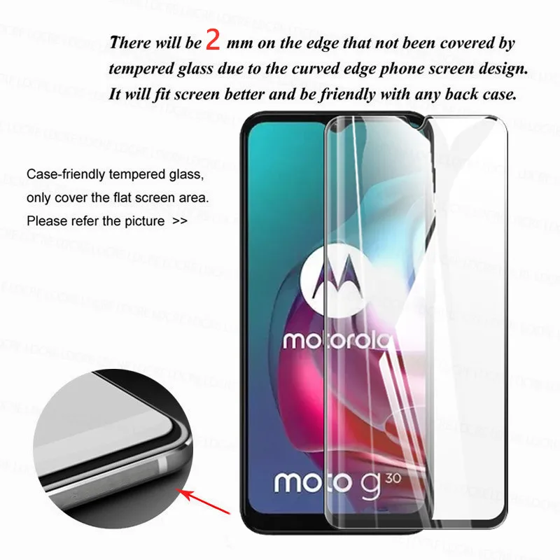 Cristal templado 4 en 1 2.5D para Motorola Moto G30, Protector de pantalla para Moto G30, pel&iacute;cula de lente de c&aacute;mara para Moto G100, G60, G50, G20-3