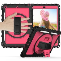 360 rotation case for ipad 10 2 2019 2020 with pencil holder shockproof hand strap cover 3 layer protection tablet shell