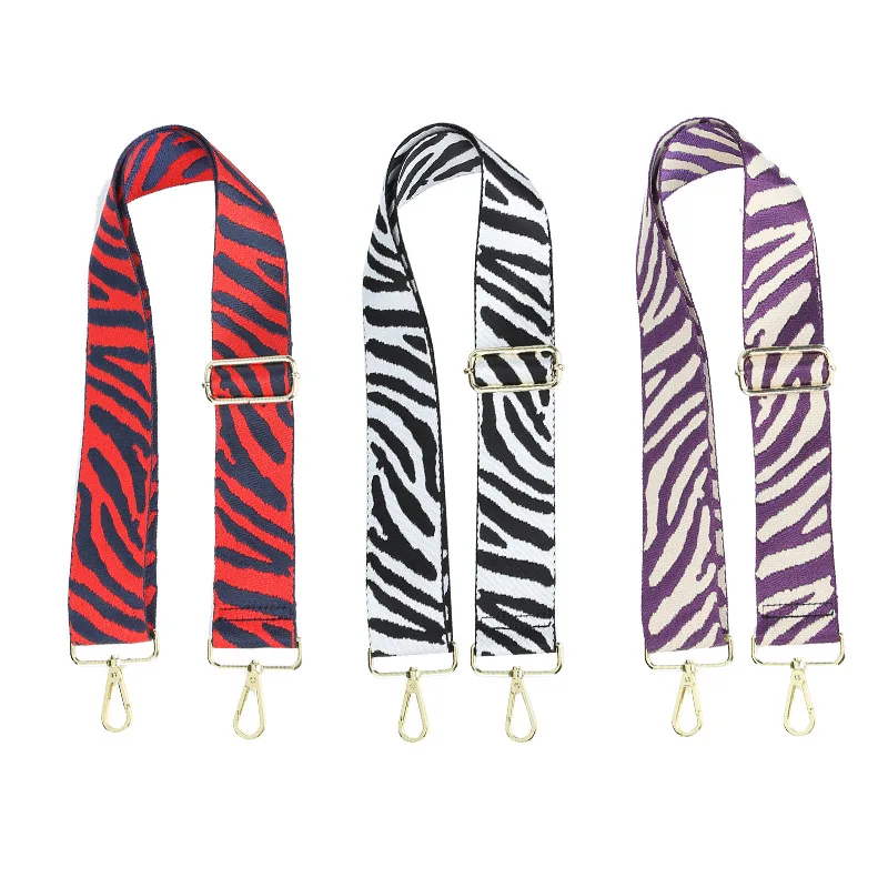 

Custom/wholesale! Bag Strap Zebra Pattern Canvas Shoulder Strap Bags Women Handbags Accessories Adjustable Wide Shoulder Strap