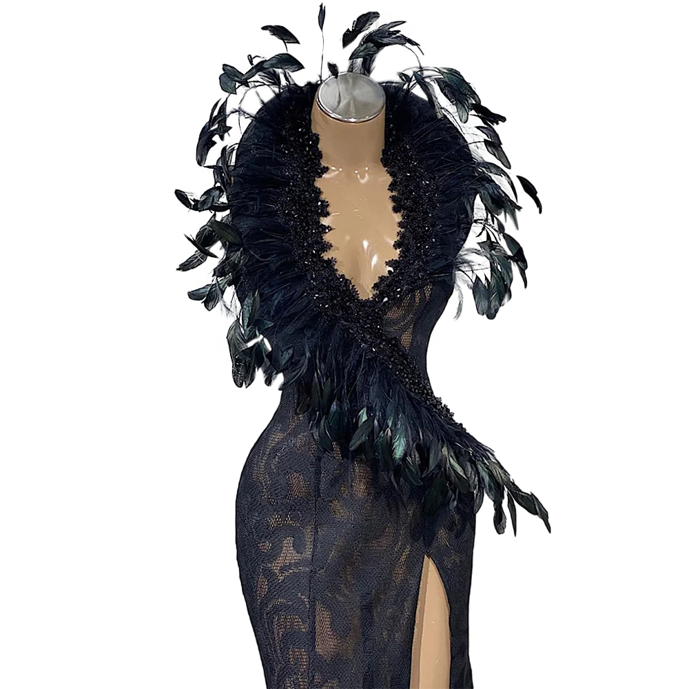 Long Sparkly Prom Dresses 2021 Luxury Mermaid V-neck Beaded Crystals Floor Length Backless Champagne African Prom Dress