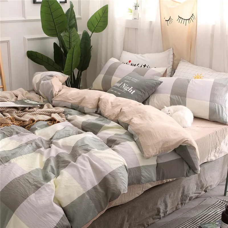 Комплект постельного белья в скандинавском японском стиле всесезонный простой