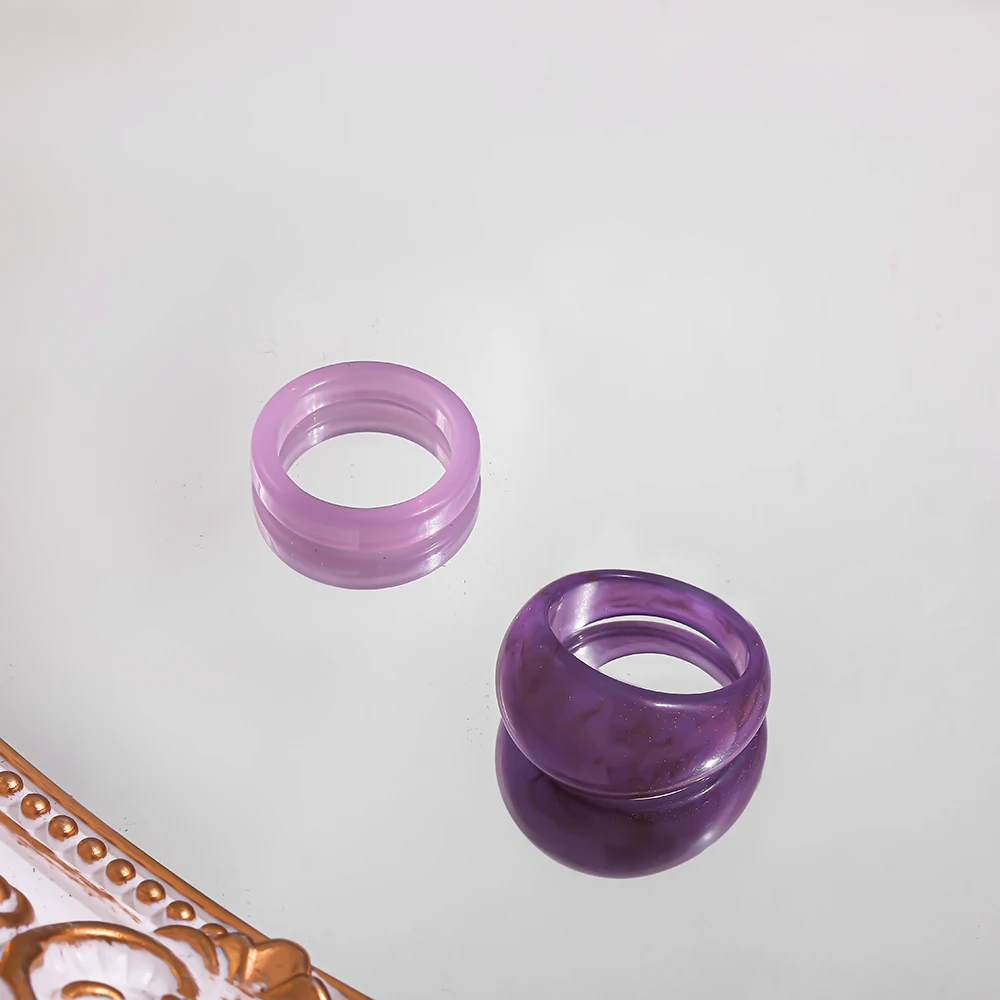 Массивное кольцо с прозрачной акриловой смолой женское стильное Ювелирное