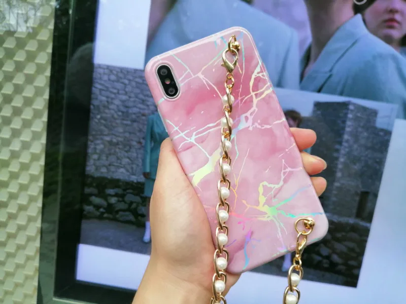 Роскошный чехол для телефона с лазерным мраморным кольцом для samsung galaxy S10 S9 S8 plus note9 note8 note10 pro s10e s7 edge с цепочкой через плечо