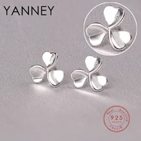 yanney silver color 2022 trendy clover leaf stud earrings woman fashion sweet simple fresh jewelry accessories