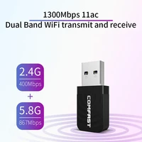 comfast cf 812ac mini usb 3 0 wireless network card 1300mbps ethernet wifi dongle adapter receiver 5 82 4ghz dual band