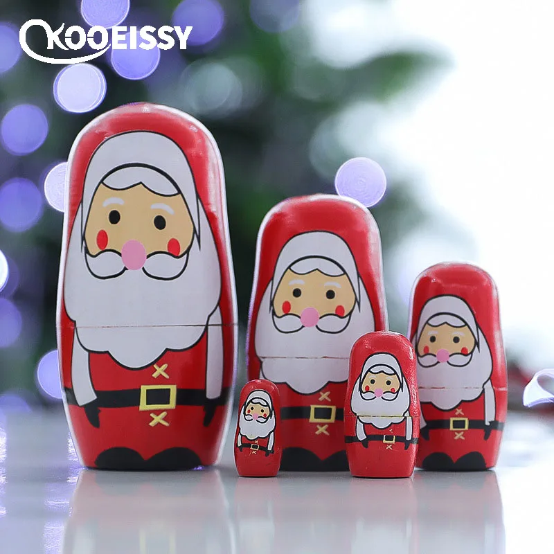 5 шт. деревянные куклы матрешки в виде снеговика|Украшения своими руками для