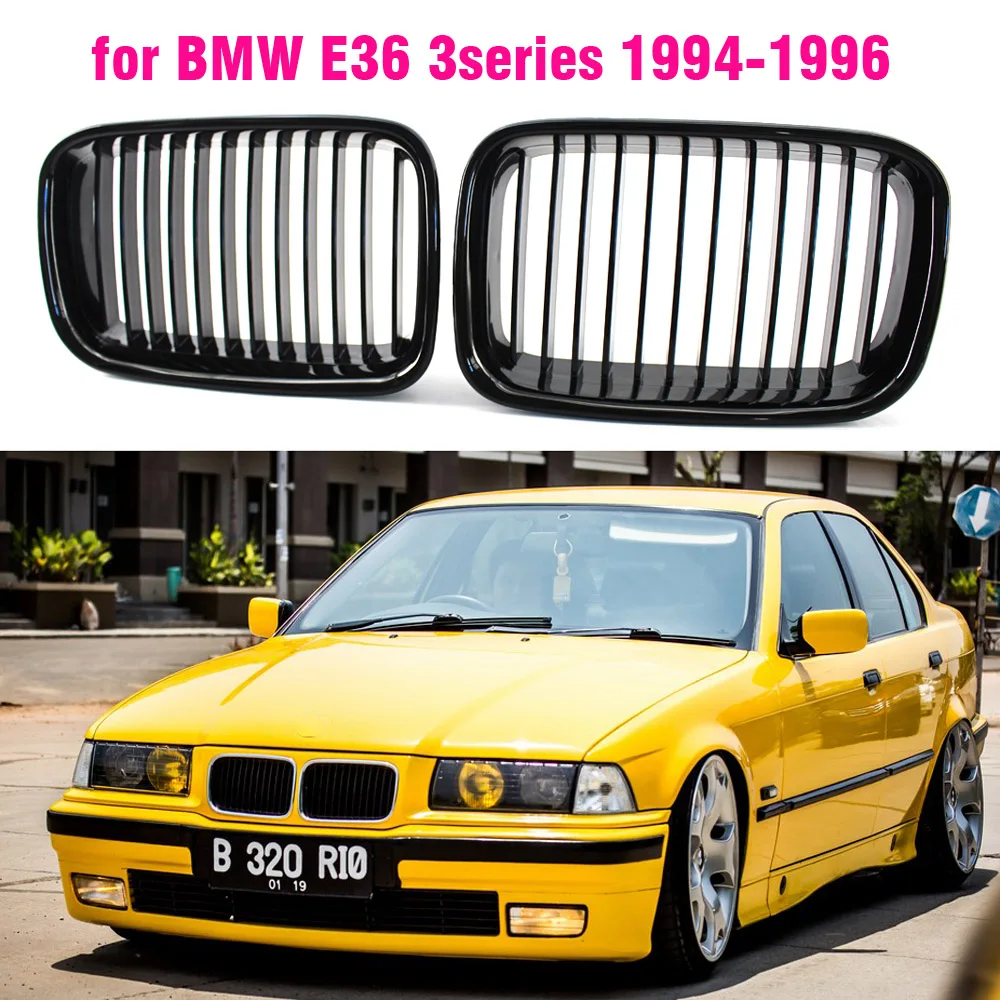 Black Grille ABS Front Replacement Hood Kidney Grill For BMW E36 1994 1995 1996 318i 323i 325i 320i 328i m3