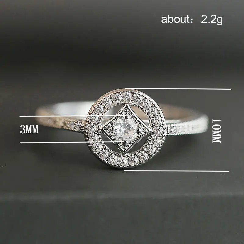 Женское кольцо OL полый стиль инкрустированное цирконием простое роскошное