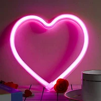 heart neon sign battery usb dual powered led light for party home decor table lamp wall decoration light gift for women and kids