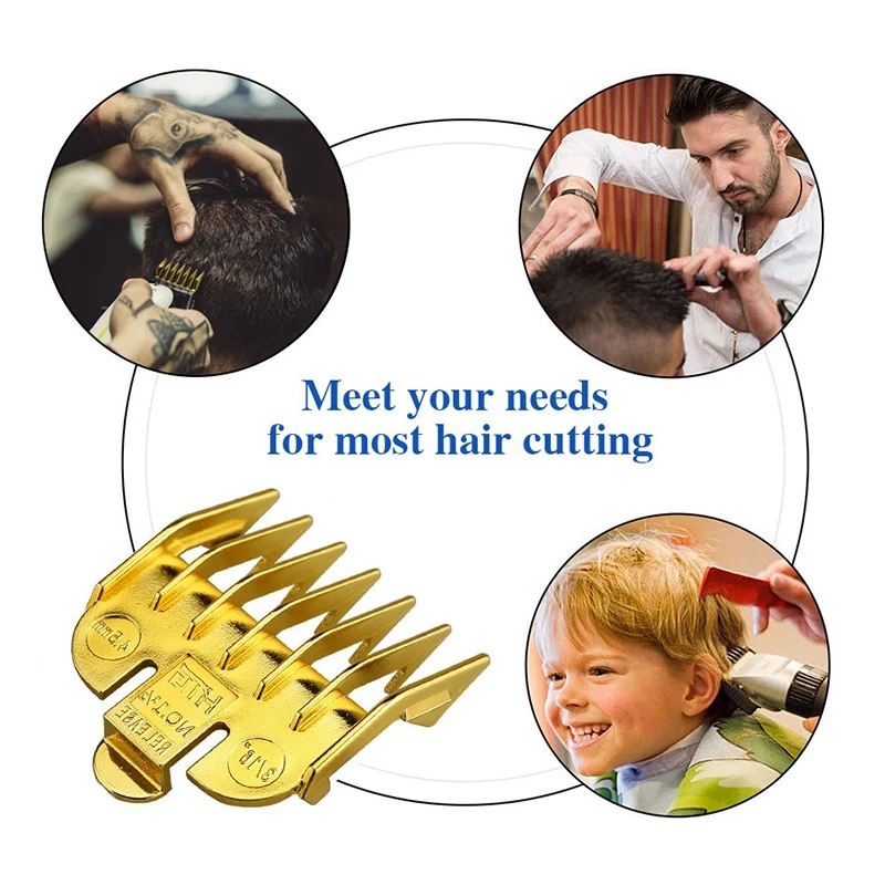 

Men's Haircut Electrichair Clipper Accessories Salon Hair Brush Gold Plating Hairdressing Haircut Comb Set Barber Tools