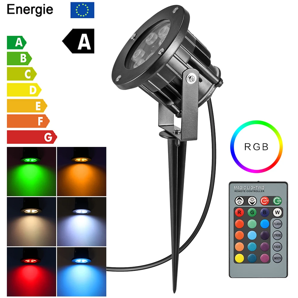 OutdoorLED газонный светильник 12 Вт RGB газон садовый прожектор дворик для дорожки с